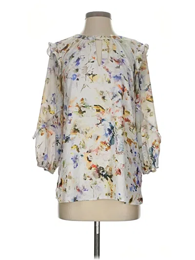 Pre-owned Left Coast By Dolan 3/4 Sleeve Blouse In Ivory