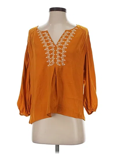 Pre-owned Left Coast By Dolan 3/4 Sleeve Blouse In Orange