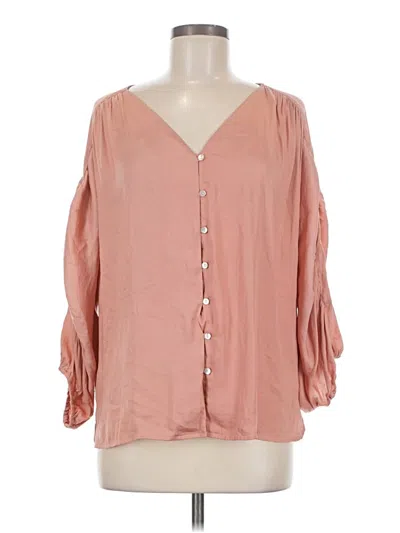 Pre-owned Left Coast By Dolan 3/4 Sleeve Blouse In Pink