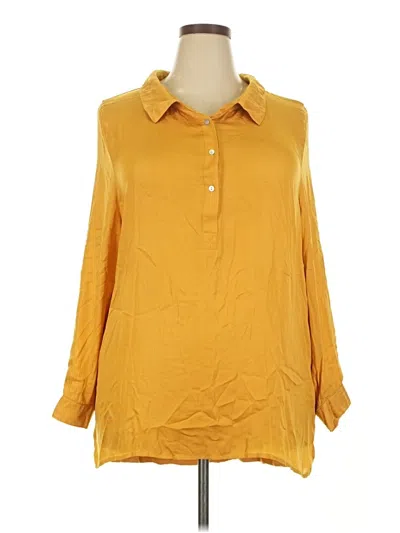 Pre-owned Left Coast By Dolan 3/4 Sleeve Blouse In Yellow