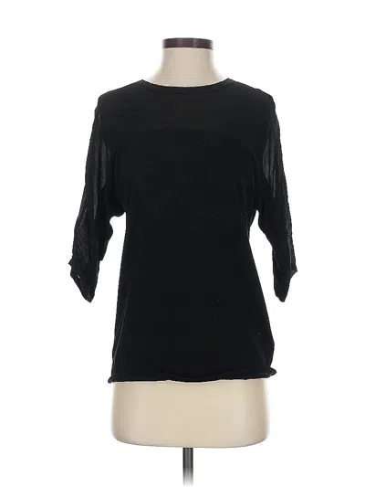 Pre-owned Left Coast By Dolan 3/4 Sleeve Top Black Boatneck Tops