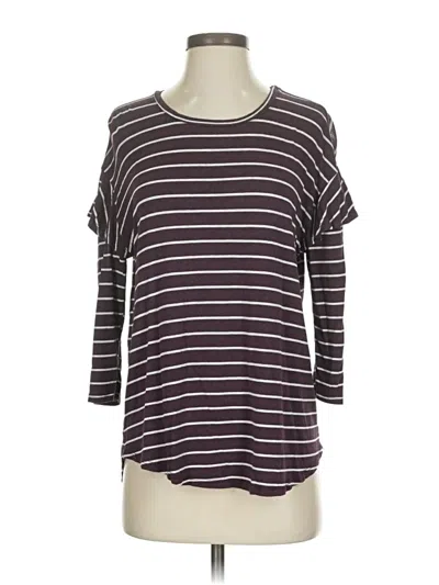 Pre-owned Left Coast By Dolan 3/4 Sleeve Top Burgundy Boatneck Tops