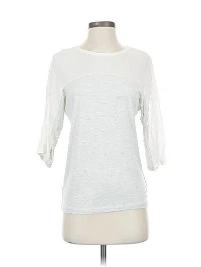 Pre-owned Left Coast By Dolan 3/4 Sleeve Top Silver Boatneck Tops