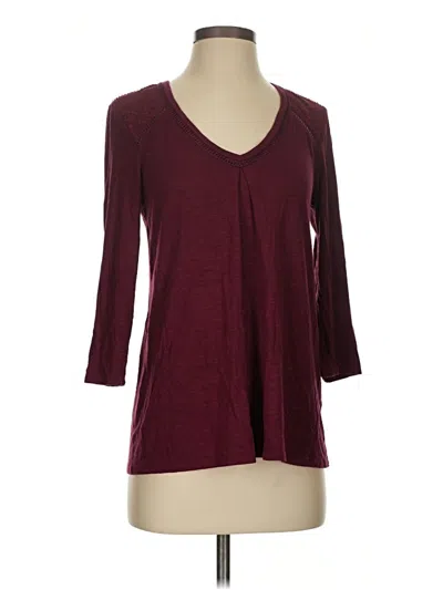 Pre-owned Left Coast By Dolan 3/4 Sleeve T-shirt In Burgundy