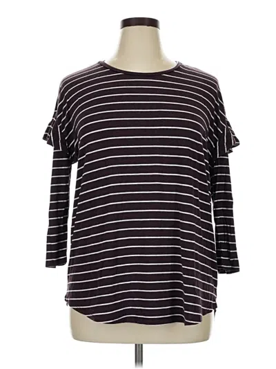 Pre-owned Left Coast By Dolan 3/4 Sleeve T-shirt In Burgundy
