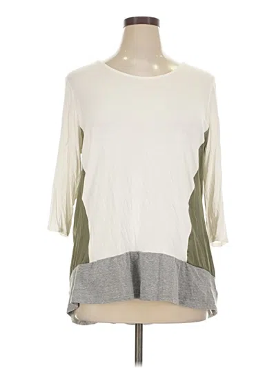 Pre-owned Left Coast By Dolan 3/4 Sleeve T-shirt In Ivory