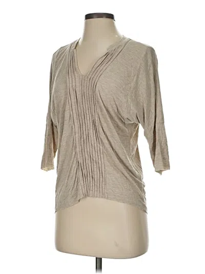 Pre-owned Left Coast By Dolan 3/4 Sleeve T-shirt In Tan
