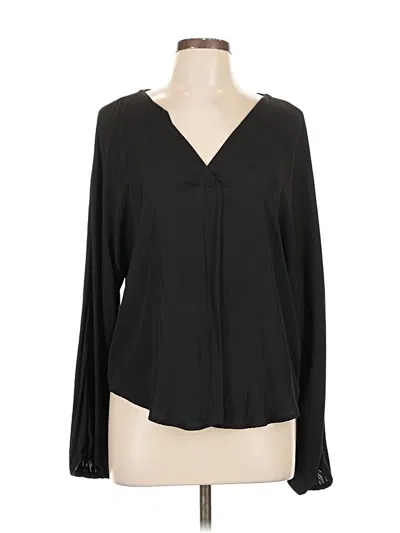 Pre-owned Left Coast By Dolan Long Sleeve Blouse In Black
