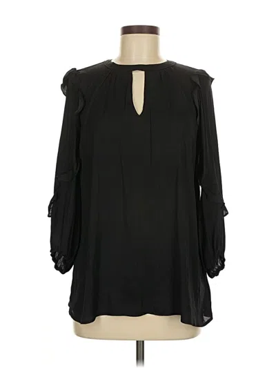 Pre-owned Left Coast By Dolan Long Sleeve Blouse In Black