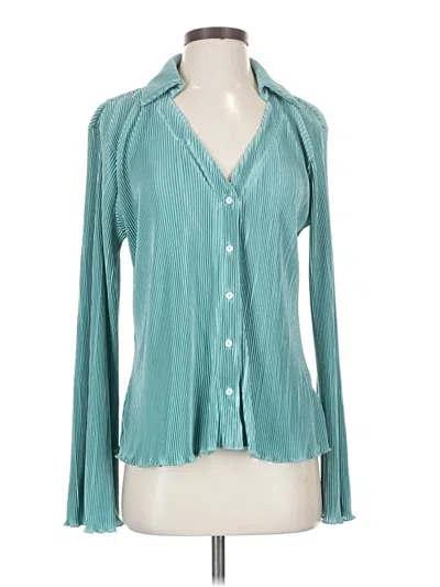 Pre-owned Left Coast By Dolan Long Sleeve Blouse In Blue