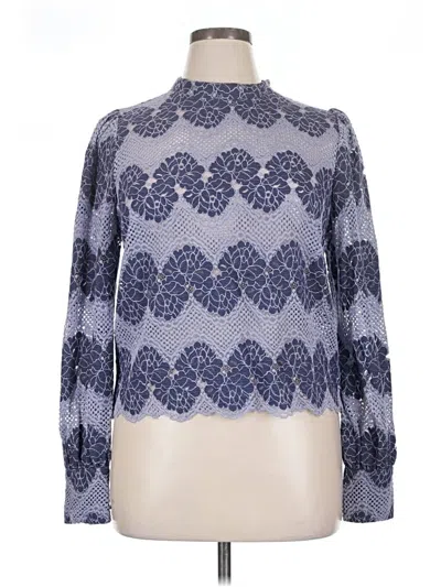 Pre-owned Left Coast By Dolan Long Sleeve Blouse In Blue