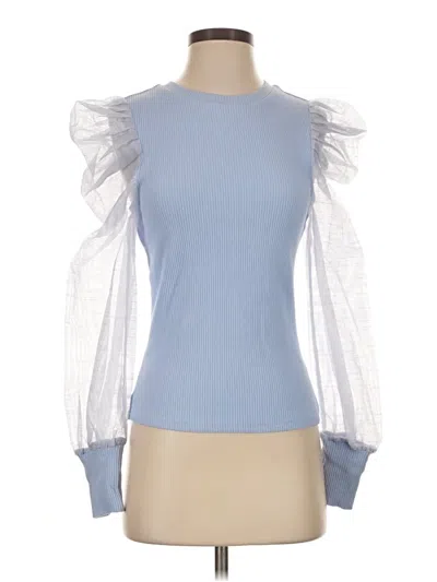 Pre-owned Left Coast By Dolan Long Sleeve Blouse In Blue