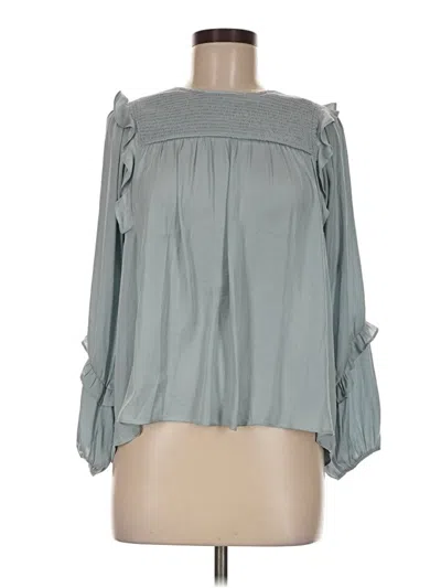 Pre-owned Left Coast By Dolan Long Sleeve Blouse In Gray