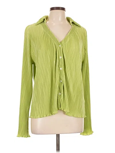 Pre-owned Left Coast By Dolan Long Sleeve Blouse In Green