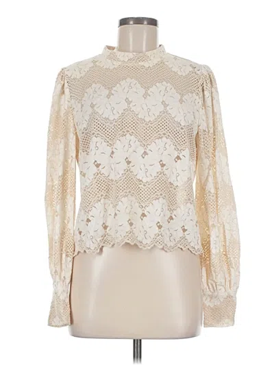 Pre-owned Left Coast By Dolan Long Sleeve Blouse In Ivory