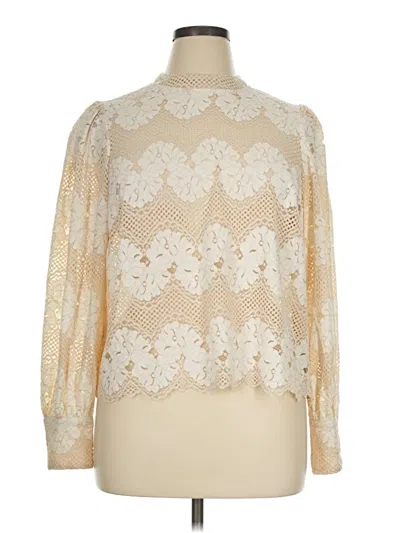 Pre-owned Left Coast By Dolan Long Sleeve Blouse In Ivory