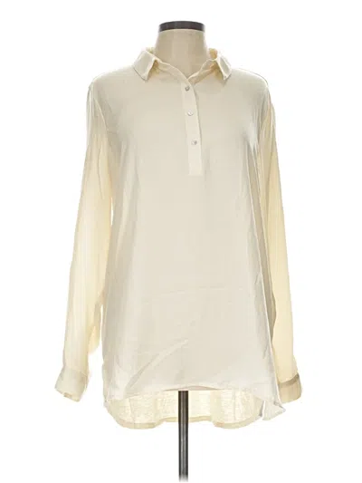 Pre-owned Left Coast By Dolan Long Sleeve Blouse In Ivory