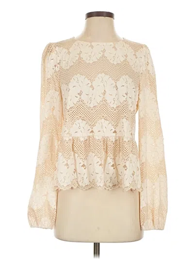 Pre-owned Left Coast By Dolan Long Sleeve Blouse In Ivory