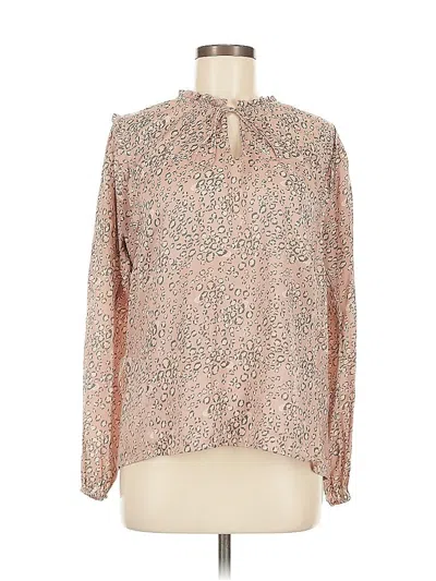 Pre-owned Left Coast By Dolan Long Sleeve Blouse In Pink