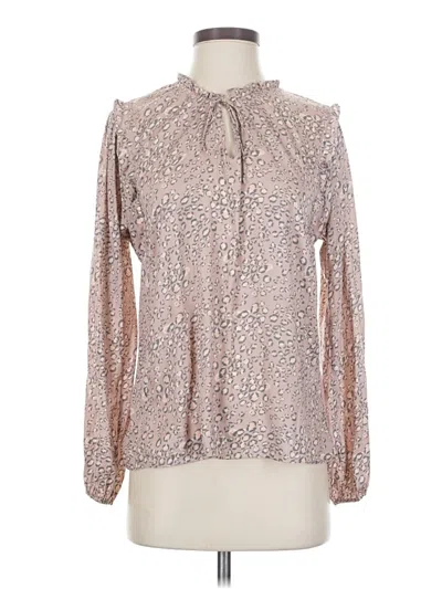 Pre-owned Left Coast By Dolan Long Sleeve Blouse In Pink