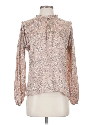 Pre-owned Left Coast By Dolan Long Sleeve Blouse In Pink