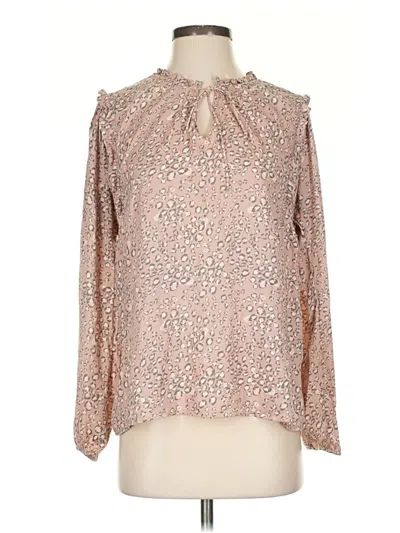 Pre-owned Left Coast By Dolan Long Sleeve Blouse In Pink