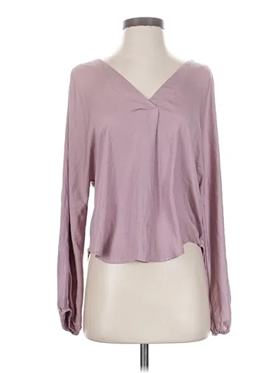 Pre-owned Left Coast By Dolan Long Sleeve Blouse In Pink
