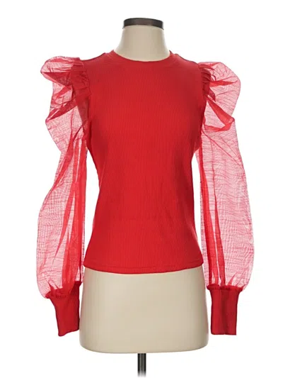 Pre-owned Left Coast By Dolan Long Sleeve Blouse In Red
