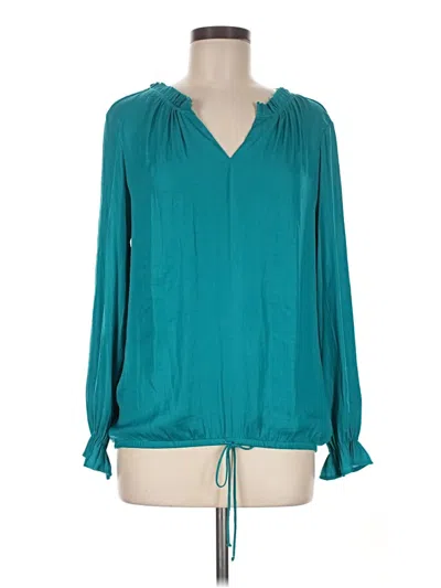 Pre-owned Left Coast By Dolan Long Sleeve Blouse In Teal