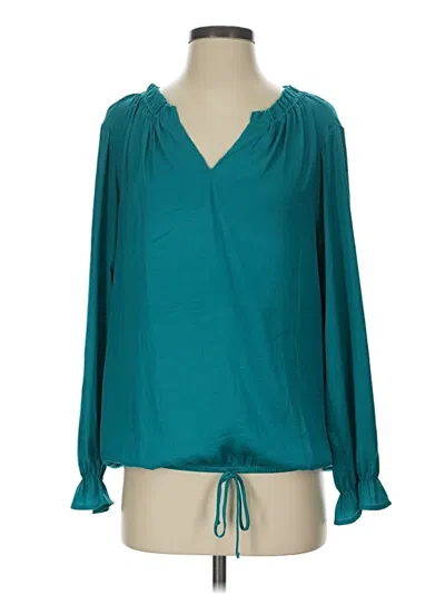 Pre-owned Left Coast By Dolan Long Sleeve Blouse In Teal