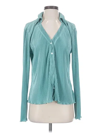 Pre-owned Left Coast By Dolan Long Sleeve Blouse In Teal