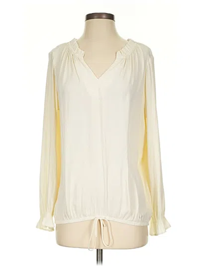 Pre-owned Left Coast By Dolan Long Sleeve Blouse In White