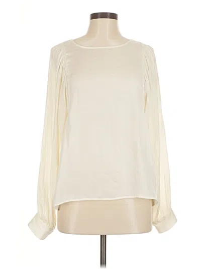 Pre-owned Left Coast By Dolan Long Sleeve Blouse In White
