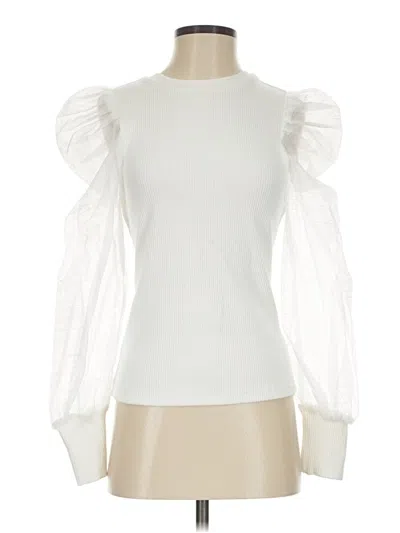 Pre-owned Left Coast By Dolan Long Sleeve Blouse In White
