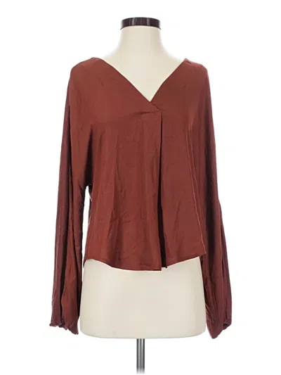 Pre-owned Left Coast By Dolan Long Sleeve Henley Shirt In Brown