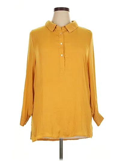 Pre-owned Left Coast By Dolan Long Sleeve Polo Shirt In Yellow