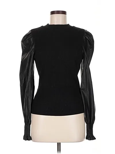 Pre-owned Left Coast By Dolan Long Sleeve Top Black Turtleneck Tops