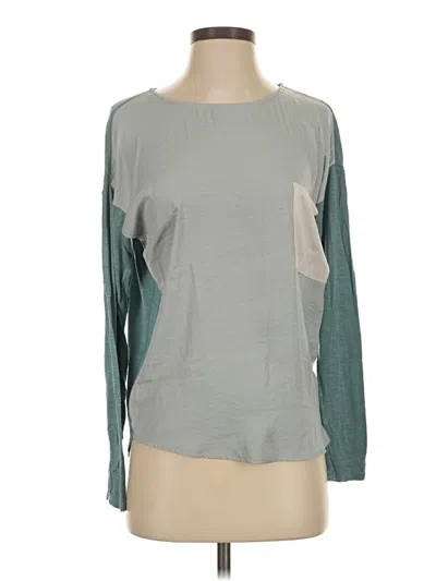 Pre-owned Left Coast By Dolan Long Sleeve Top Gray Crew Neck Tops