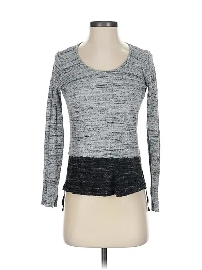Pre-owned Left Coast By Dolan Long Sleeve Top Gray Scoop Neck Tops