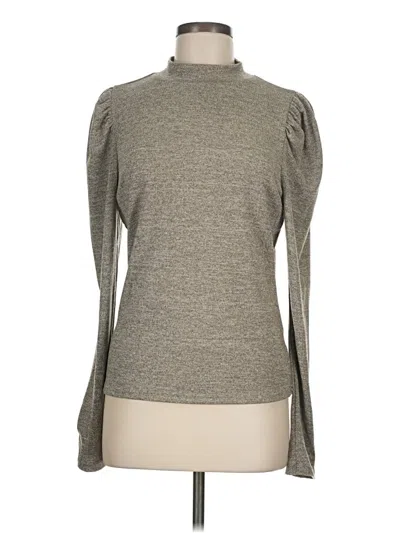 Pre-owned Left Coast By Dolan Long Sleeve Top Gray Turtleneck Tops