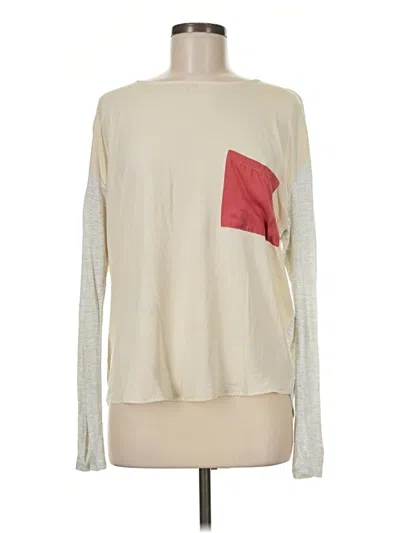 Pre-owned Left Coast By Dolan Long Sleeve T-shirt In Ivory