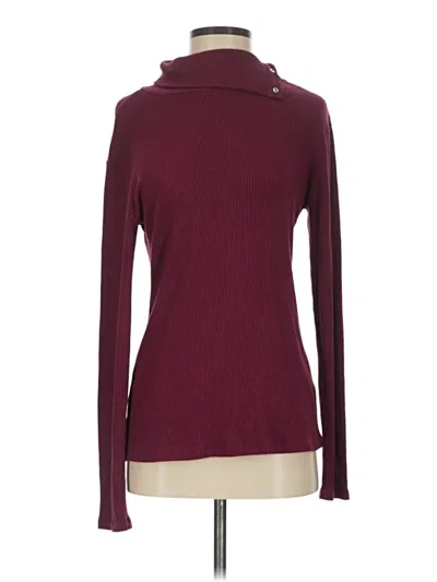 Pre-owned Left Coast By Dolan Long Sleeve Turtleneck In Burgundy