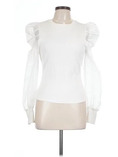 Pre-owned Left Coast By Dolan Long Sleeve Turtleneck In White