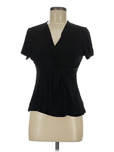 Pre-owned Left Coast By Dolan Short Sleeve Blouse In Black