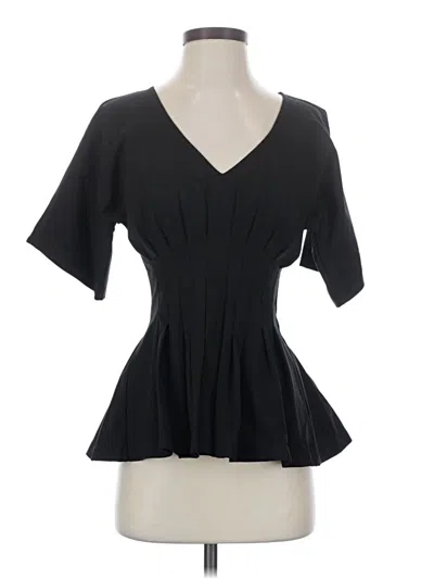 Pre-owned Left Coast By Dolan Short Sleeve Blouse In Black