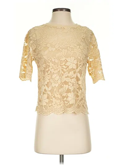 Pre-owned Left Coast By Dolan Short Sleeve Blouse In Gold