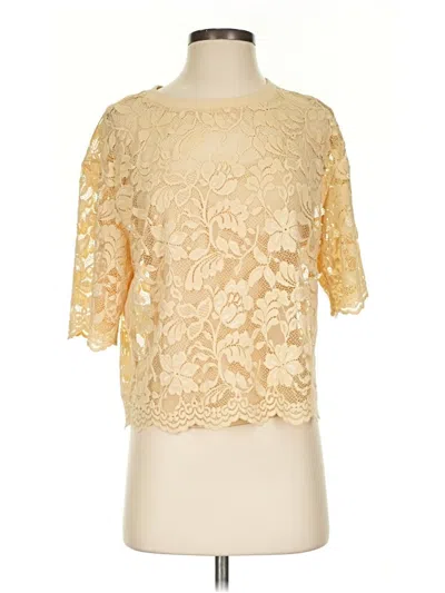 Pre-owned Left Coast By Dolan Short Sleeve Blouse In Gold