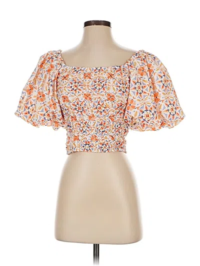 Pre-owned Left Coast By Dolan Short Sleeve Blouse In Orange