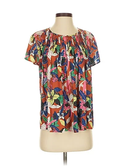 Pre-owned Left Coast By Dolan Short Sleeve Blouse In Orange