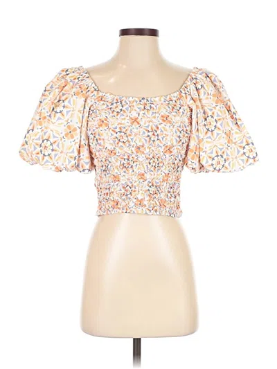 Pre-owned Left Coast By Dolan Short Sleeve Blouse In Orange